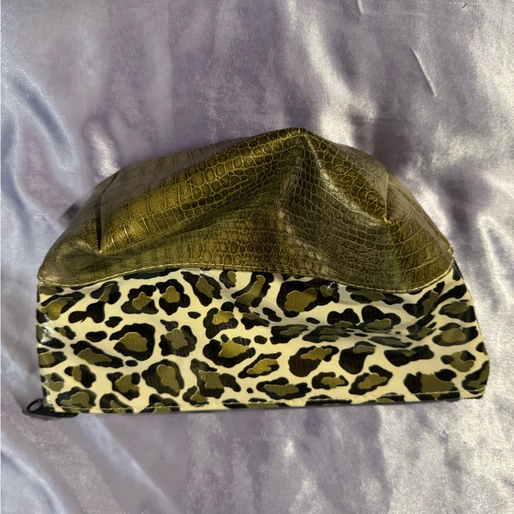 Leopard Print and Olive Green Clutch